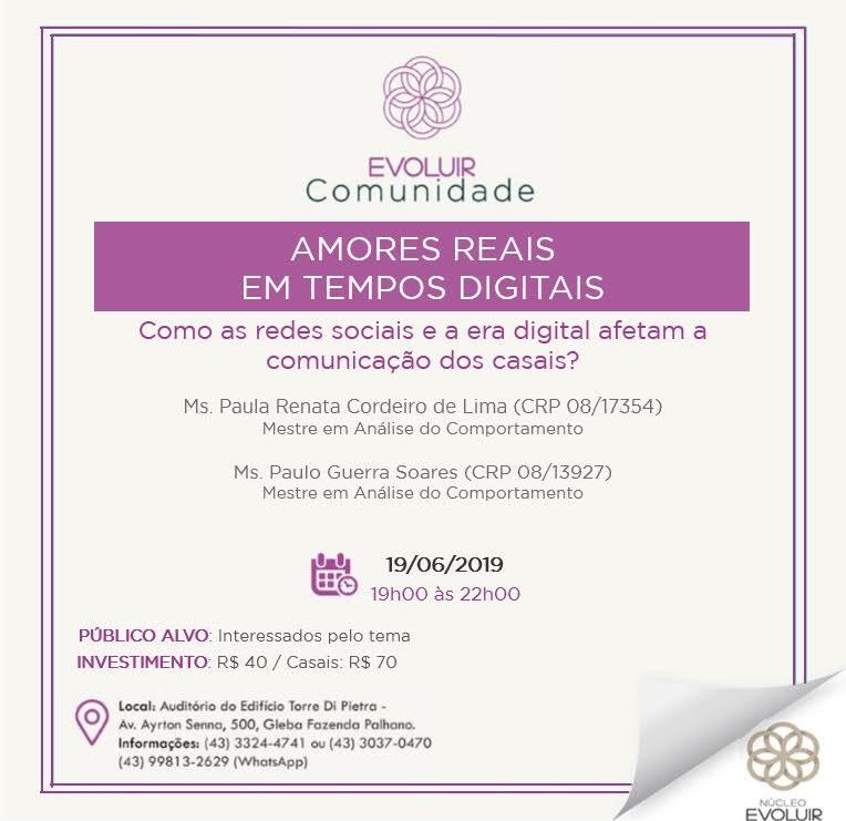 Amores reais na era digital é tema de palestra em Londrina